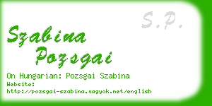 szabina pozsgai business card